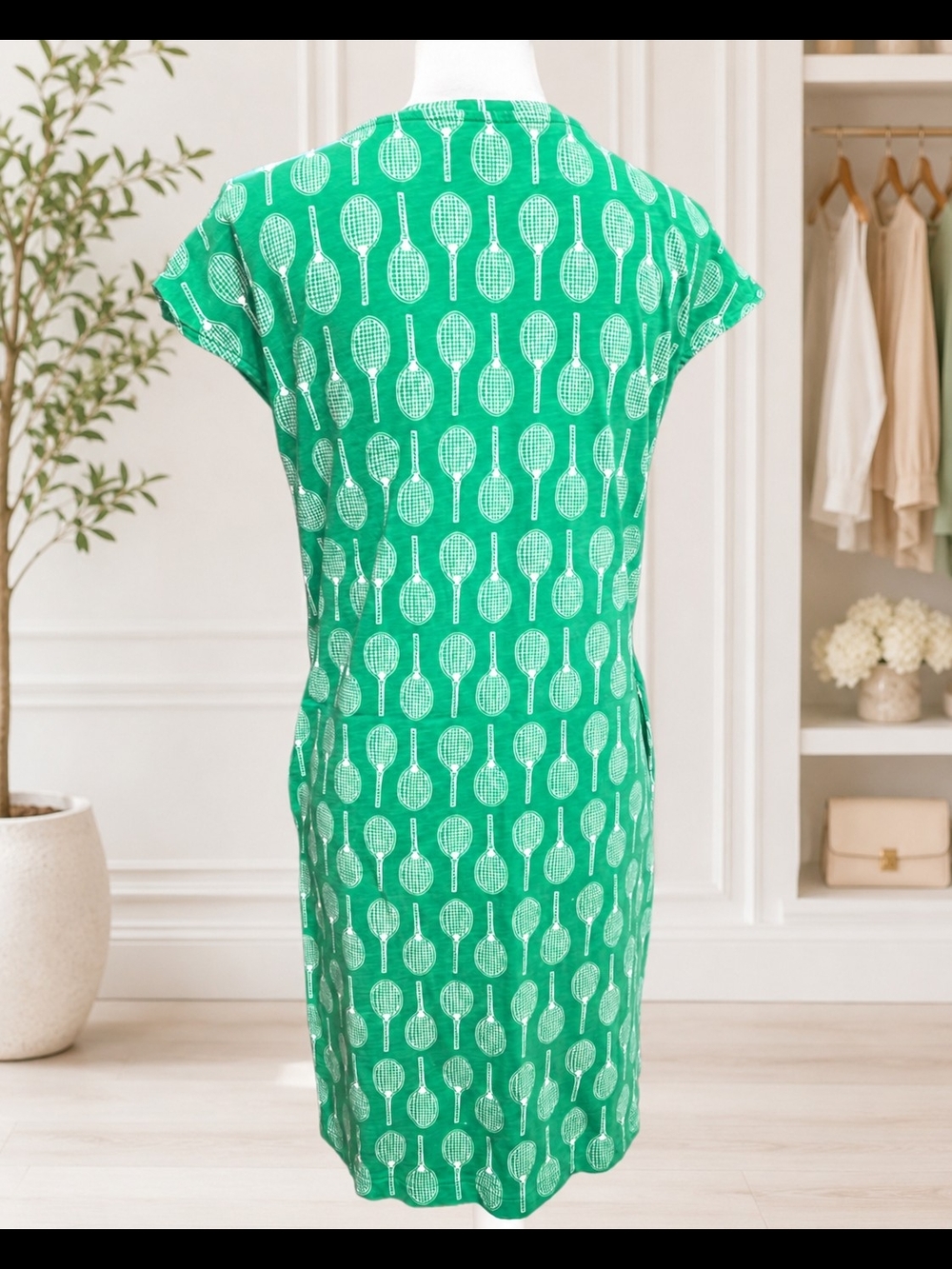 Boden Green Tennis-Print Tee - Picture 3 of 7